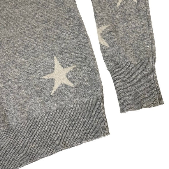 Magaschoni 100% Cashmere Star Knit Gray Sweater Medium - Picture 5 of 10
